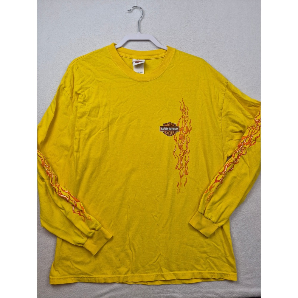 Harley-Davidson Shirt Mens XL Flame Long Sleeve Graphic Motorcycle Tee 2005 Y2K